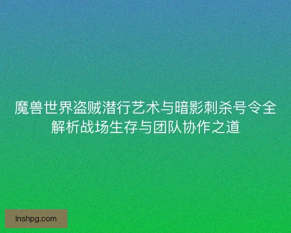 魔兽世界盗贼潜行艺术与暗影刺杀号令全解析战场生存与团队协作之道